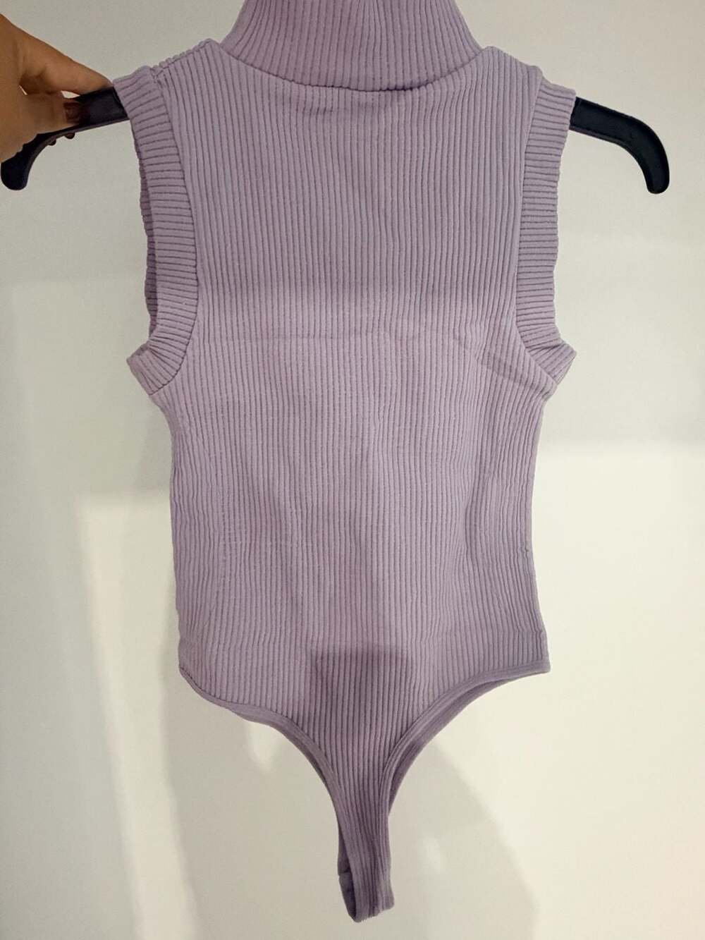 Thick Rib Tank High Neck Bodysuit One Size